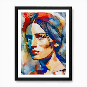 Watercolor Woman Portrait Art Print