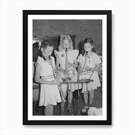 Schoolgirls Give A Musical Number At The 4 H Club Spring Fair, Adrian, Oregon By Russell Lee Art Print