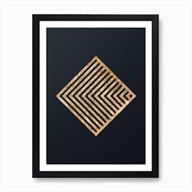 Abstract Geometric Gold Glyph on Dark Teal n.0130 Art Print