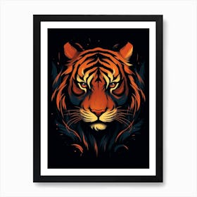 Tiger Minimalist Abstract 3 Art Print