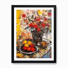 Dahlia With A Cat 2 Abstract Expressionism  Art Print