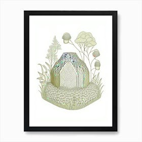 Beehive In A Garden 8 Vintage Art Print