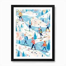 Taos Ski Valley   New Mexico Usa, Ski Resort Illustration 3 Art Print