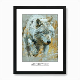 Arctic Wolf Precisionist Illustration 2 Poster Art Print