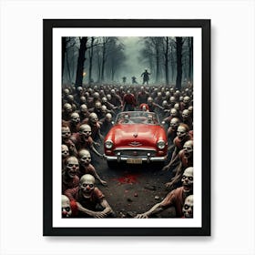 Zombies In The Woods 2 Art Print