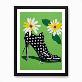 Polka Dots And Daisies Art Print