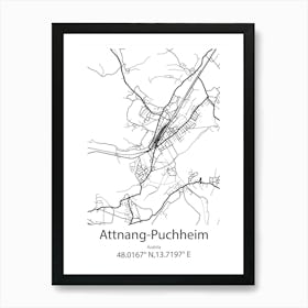 Attnang Puchheim,Austria Minimalist Map Art Print