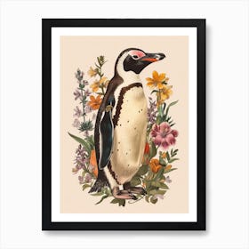 Adlie Penguin Paradise Harbor Vintage Botanical Painting 1 Art Print