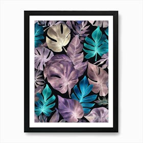 Watercolor Tropical Leaves Art Print 1 Art Print