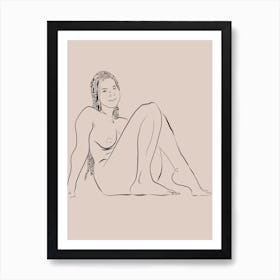 Content - Nude Line Art Art Print