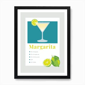 Margarita Recipe Art Print