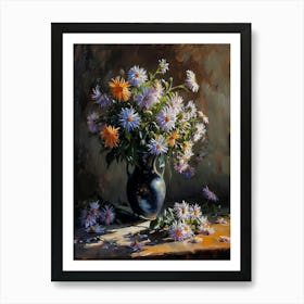 Baroque Floral Still Life Asters 3 Art Print