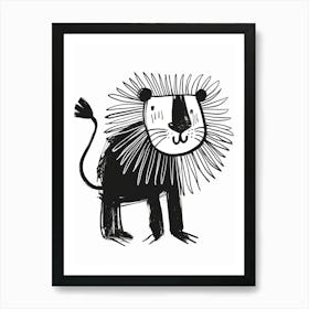 B&W Lion Art Print