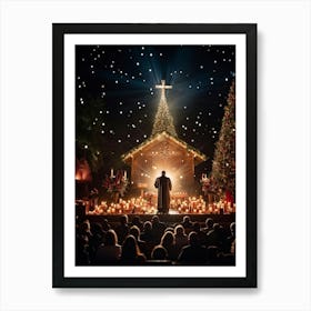 An Intimate Sunday Service Setting Imbued With The Essence Of Spiritual Surrender And Christmas Gra (1) 1 Art Print