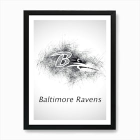 Baltimore Ravens Sketch Drawing Art Print