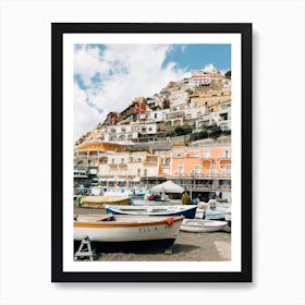 Boats In Positano Art Print