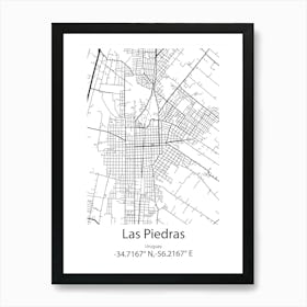 Las Piedras,Uruguay Minimalist Map Art Print