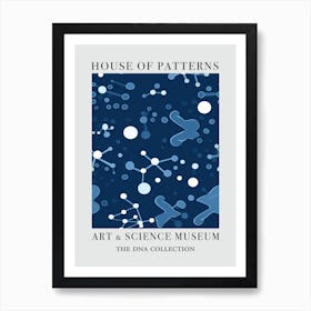 Watercolour Blue Dna 2 House Of Patterns Art Print