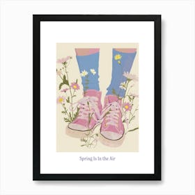 Spring In In The Air Pink Shoes And Wild Flowers 2 Art Print