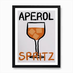 Aperol Spritz Cocktail Kitchen Art Print