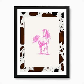 Hot Pink Horse Line Drawing 1 Art Print