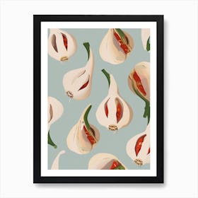 Garlic Pattern Illustration Art Print