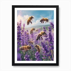 European Honey Bee Storybook Illustration 12 Art Print