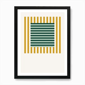 Stripes Pattern Poster Yellow & Green Art Print