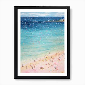 A Painting Of Pink Sands Beach, Harbour Island Bahamas 1 Art Print