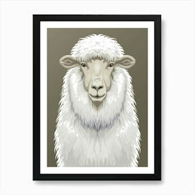 Sheep Head Vector Illustration Art Print