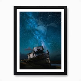 Shipwrecked Octopus Galaxy Art Print