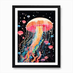 Rainbow Jellyfish Illustrations 7 Art Print