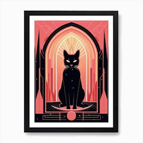 The Emperor Tarot Card, Black Cat In Pink 2 Art Print