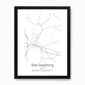 Bad Segeberg,Germany Minimalist Map Art Print