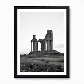 Agrigento, Italy, Black And White Photography 4 Art Print