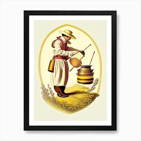 Beekeeper 2 Vintage Art Print