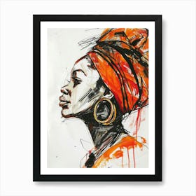 African Woman With Turban 15 Art Print