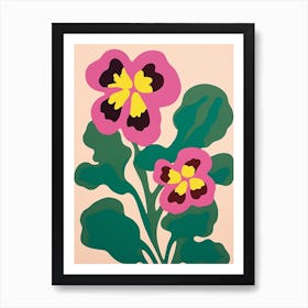 Cut Out Style Flower Art Wild Pansy Art Print