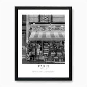 Paris Eiffel Tower Black And White Art Print