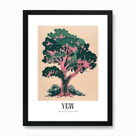 Yew Tree Colourful Illustration 3 Poster Art Print