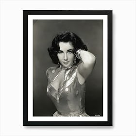 Liz Taylor In Seductive Pose Art Print