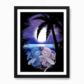 Stitch Angel Kisses Art Print