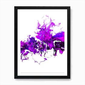 Purple Colorful White Wave Art Print