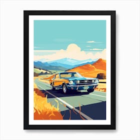 A Ford Mustang In The The Great Alpine Road Australia 2 Art Print