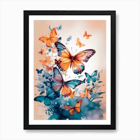 Butterflies In Flight Poster