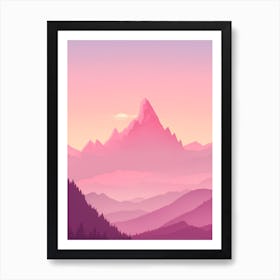 Misty Mountains Vertical Background In Pink Tone 90 Art Print