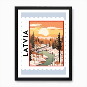 Latvia 1 Travel Stamp Poster Art Print