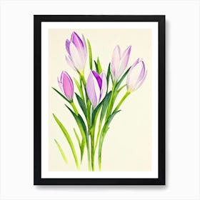 Crocus Vintage Flowers Flower Art Print