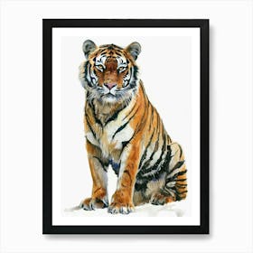 Bengal Tiger Pastel Watercolour 2 Art Print