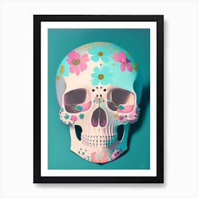 Skull With Floral Patterns Pastel 3 Paul Klee Art Print